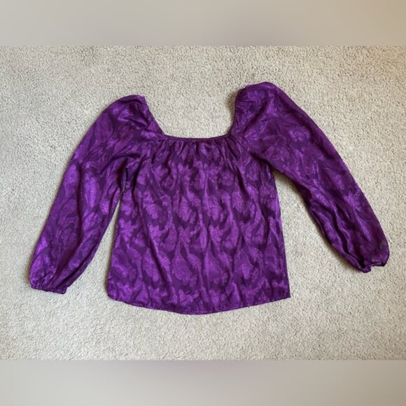 Mason & Belle long sleeve blouse purple paisley print NWOT - Picture 9 of 9